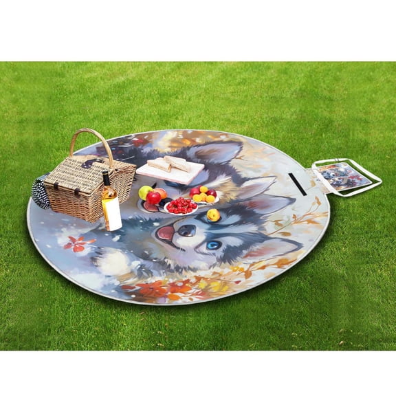 Picnic Blankets Teencool Beach Blanket Creatively Snowy Paws and Playful Pattern Outdoor Blanket for Travel