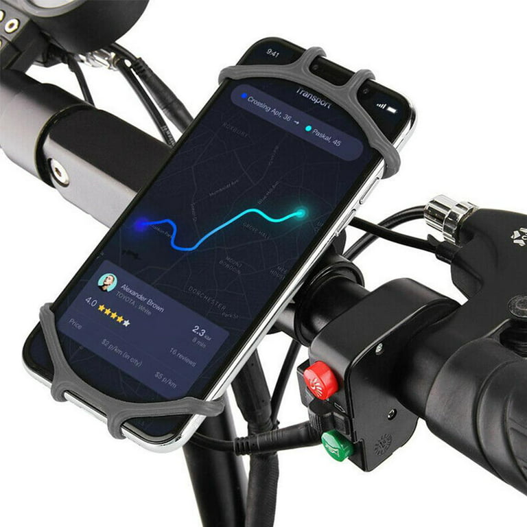 Bike Phone Mount,Universal Bike Cell Phone Holder, 360° Rotatable, Silicone Bicycle  Phone Mount Compatible with iPhone 