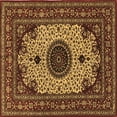thumbnail image 1 of Ahgly Company Indoor Square Medallion Brown Traditional Area Rugs, 8' Square, 1 of 4