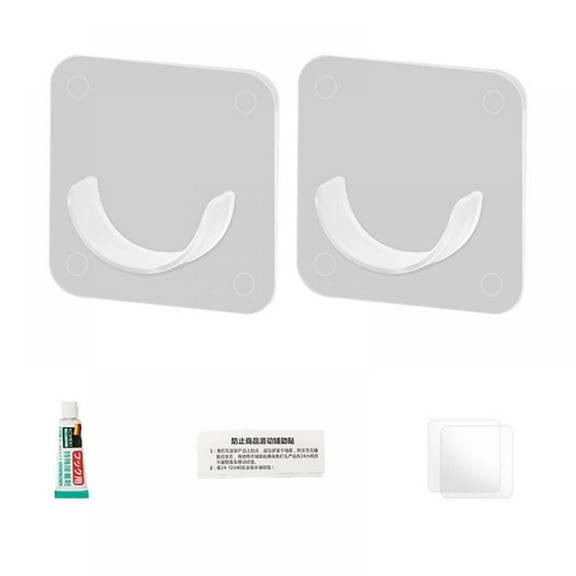 2pcs Adhesive Shower Curtain Rod Holder,Drill-Free Install,Adhesive Rod Mount Retainer