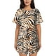 thumbnail image 1 of Fotbe Watercolor Zebra Conjunto de Pijama Estampado para Mujer, 2 Piezas, Ropa de Dormir con Camiseta de Manga Corta y Shorts Suaves-3X-Large, 1 of 6
