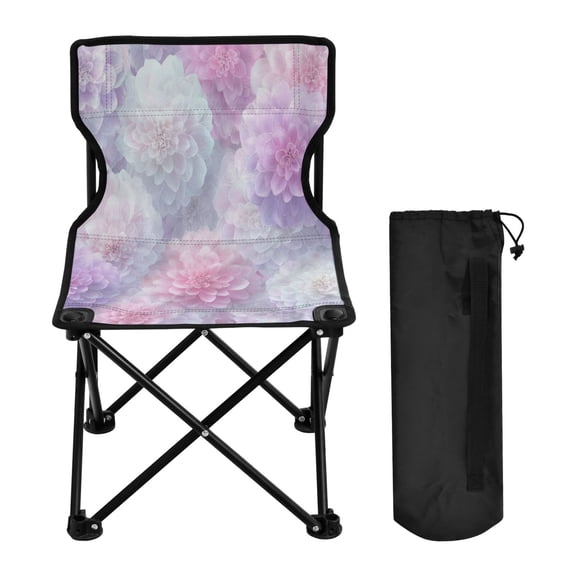 600D Oxford Camping Chair Portable Foldable Chair Supports 220 lbs for Picnic, Fishing, Backpacking Cute Pastel Watercolor Floral