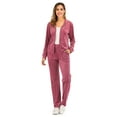 thumbnail image 3 of DODOING Velvet Sweatsuits Women Velvet Tracksuit Active Sweatsuit Zip Hoodie Sweat Set Loungewear Jogging Tracksuit Activewear Sport Set Clothes, 3 of 7
