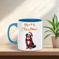 thumbnail image 3 of Merry Christmas Bernese Mountain Dog Enjoys Woofmas Winter Xmas Holiday 11oz Accent Two-tone Mug Berner Lover Gifts Coffee Tea Cup - 02022, 3 of 5