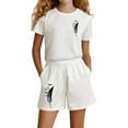 thumbnail image 2 of MUXiin Girl's 2 Piece Outfits Cute Summer T-Shirt and Graphic Shorts Clothing Sets, 2 of 6