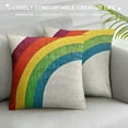 thumbnail image 3 of GOSMITH AVOIN Happy St Patricks Day Saying Shamrock Throw Pillow Cover Watercolor Rainbow Lucky Clover Cushion Case for Sofa Couch, 3 of 5