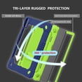 thumbnail image 2 of Case for Samsung Galaxy Tab S9 Fe + / Tab S9 Plus Case 12.4 inch 2023 Kids Friendly Protective Case with Kickstand / S Pen Holder / Shoulder Strap for Galaxy Tablet S9 FE+ / S9+ (Navy Green), 2 of 6