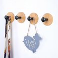 thumbnail image 1 of 4 Pack (black) Self Adhesive Hooks, Bamboo Robe Hooks Reusable Seamless Hooks, Heavy Duty Adhesive Hooks, Hooks For Bedroom, Kitchen, Bathroom, 1 of 5