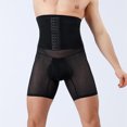 thumbnail image 2 of Compression Underwear Shorts for Men Shapewear High-Rise Tummy Control Bodybuilding Gym Workout Shorts Black, Size M, 2 of 9