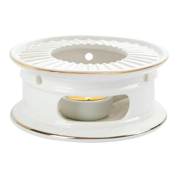 Teapot Warmer, Ceramic Tea Warmer with Tealight Holder, Heater for Heating Coffee, Milk, Light