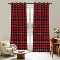 thumbnail image 7 of Tchckioa Christmas Red Grid Blackout Curtains for Bedroom,2 Panels Privacy Protection Grommet Drapes,42x63 Inch, 7 of 7