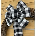 thumbnail image 2 of Black White Buffalo Plaid Ribbon - 2 1/2" x 10 Yards, Wired Edge, Christmas Tree Ribbon, Wreath, 2 of 3