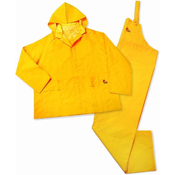 MidWest 3000-L-00 0.35mm PVC Rainsuit, 3-Piece, Sunburst Yellow