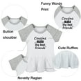 thumbnail image 2 of Cousins Make The Best Friends Funny Dresses For Baby, Newborn Babies Skirts, Infant Princess Dress, 0-24M Kids Graphic Clothes (Gray Raglan Dresses, 18-24 Months), 2 of 5