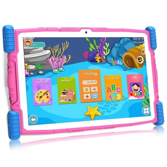 2025 Android 13 tablet,10" Android Kids Tablet 4GB 64GB, Kid-Proof Case with Kickstand, Quad-Core 1.6