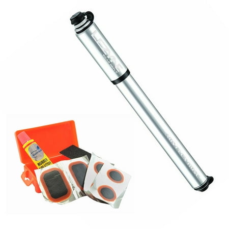 Lezyne Road Drive Hand Pump (Small, Silver) + Patch