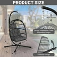 thumbnail image 3 of CHABATREE Egg Chair with Stand,Patio Rattan Wicker Hanging Swing Egg Chair Hammock Chair for Bedroom Porch Garden,Thickened Aluminum Alloy Steel Frame and UV Resistant Cushion,350LBS Capacity, 3 of 7