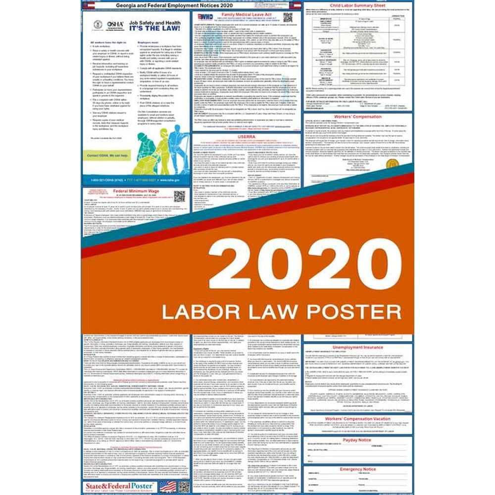 2020 State and Federal Labor Law Poster (Laminated) Walmart