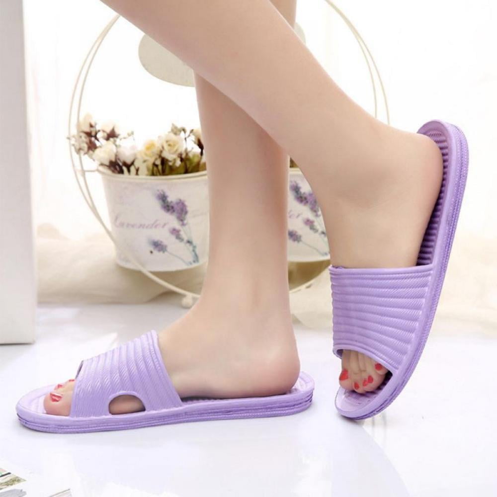 Summer Unisex Home Antiskid Bath Slippers Indoor and Outdoor Couple Family Bathroom Slipper Purple 38/39 Size