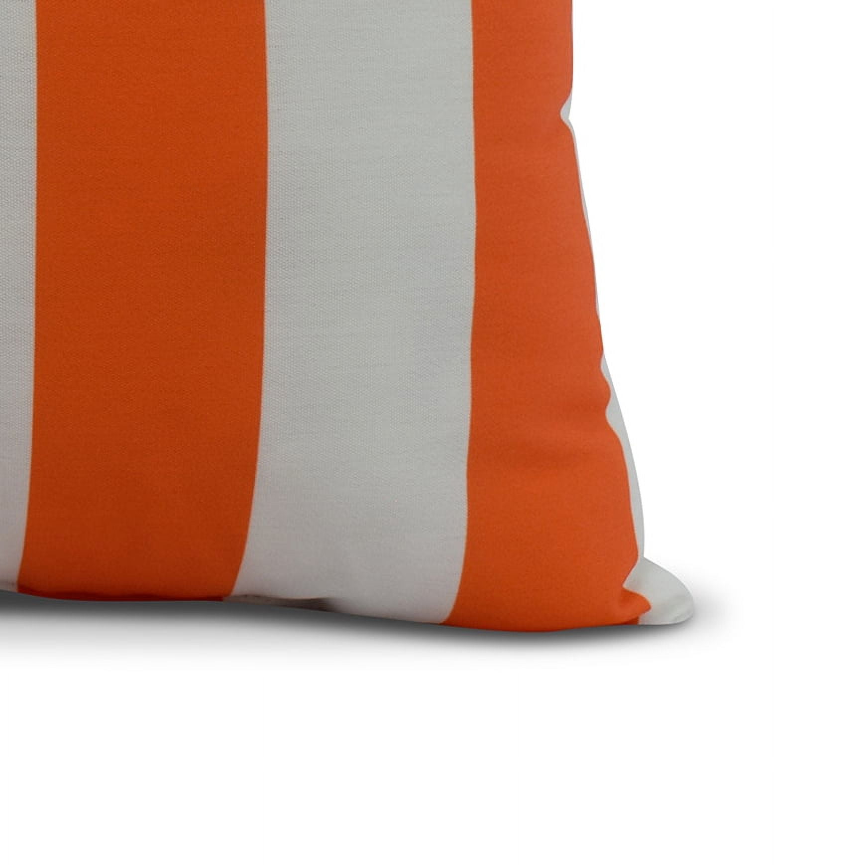 Simply Daisy, 16" x 16" Rugby Stripe, Stripe Print Outdoor Pillow, Orange