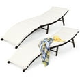 thumbnail image 2 of Costway Lot de 2 Chaises Longues Pliantes en Rotin pour Patio, Empilables, Coussin Double Face, 2 of 10