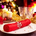 thumbnail image 2 of Worallymy 18pcs/pack Leaf Shaped Napkin Rings Buckle Holders Party Napkin Rings for Christmas Thanksgiving Parties, Wedding Adornment, Table Decoration Accessories, 2 of 5