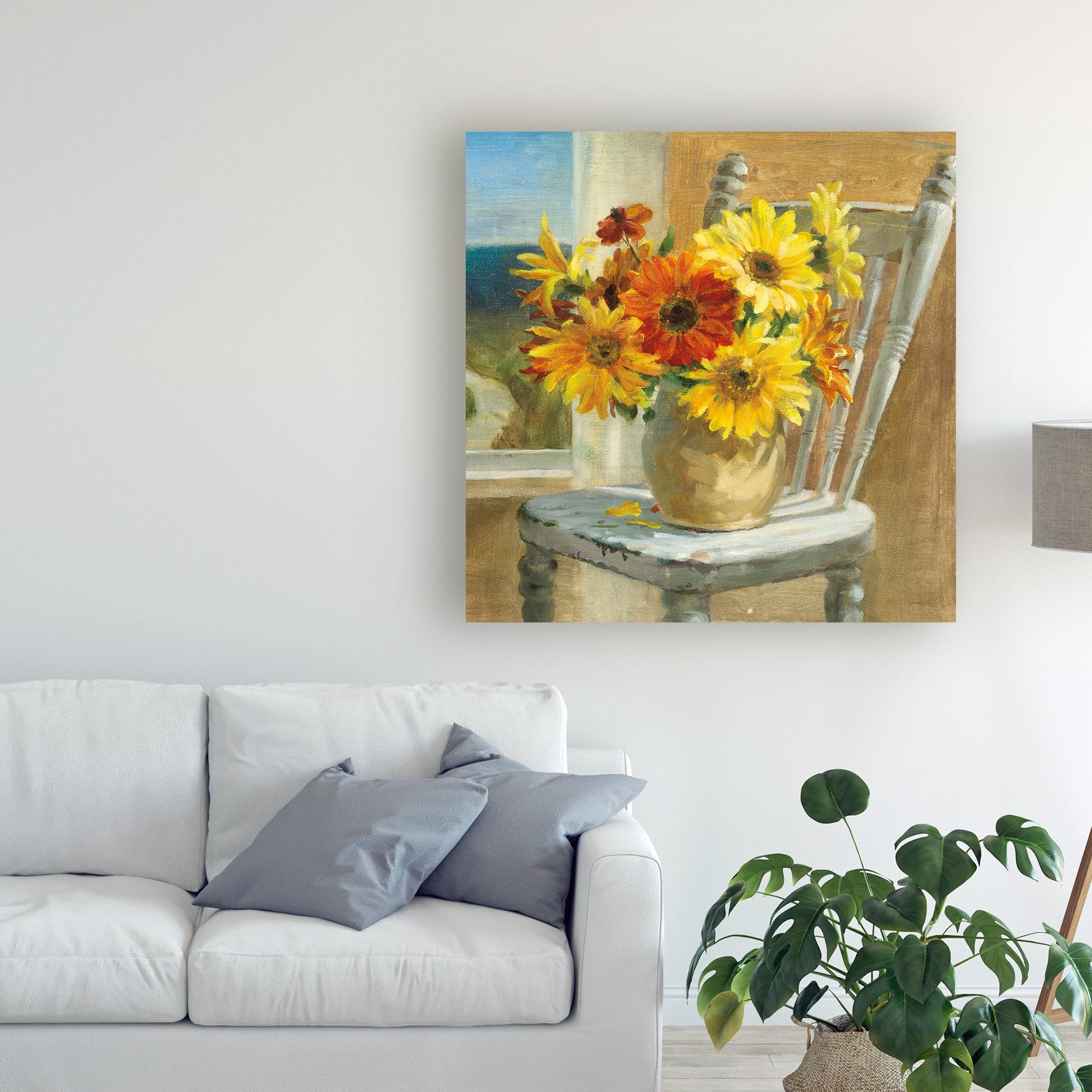 Trademark Fine Art 'Sunflowers by the Sea Crop' Canvas Art by Danhui Nai