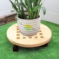 thumbnail image 5 of Carro para plantas, soportes para macetas de 25 cm / 9,8 pulgadas con ruedas, estante para macetas, carbonizado, resistente a la corrosión, impermeable, para jardín interior y exterior (pino natural) JFHHH pequeña, 5 of 5