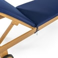thumbnail image 6 of Mallorca 77.56"x23.62" Modern Classic Adjustable Acacia Wood Chaise Outdoor Lounge Chair with Cushion & Wheels, Navy/Natural, 6 of 9
