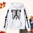thumbnail image 5 of Wonitaaizi Girl Kids Halloween Hoodie with Pocket Skeleton Print Funny Pullover Oversized Sweatshirt for Girl (3-4 Years,White), 5 of 5