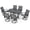 Gray, variant on Patio Dining Set for 6, 6 Piece Patio Swivel Chairs with 1 Piece Large Mental Rectangular Dining Table for Backyard Front Porch Pool Deck,Gray