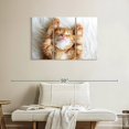 thumbnail image 2 of Elephant Stock Sleepy Kitty Wall Art - Horizontal Multi Panel Canvas - Living Room Wall Decor - Animal Multi Panel - White And Orange Decor - 38" x 24", 2 of 8
