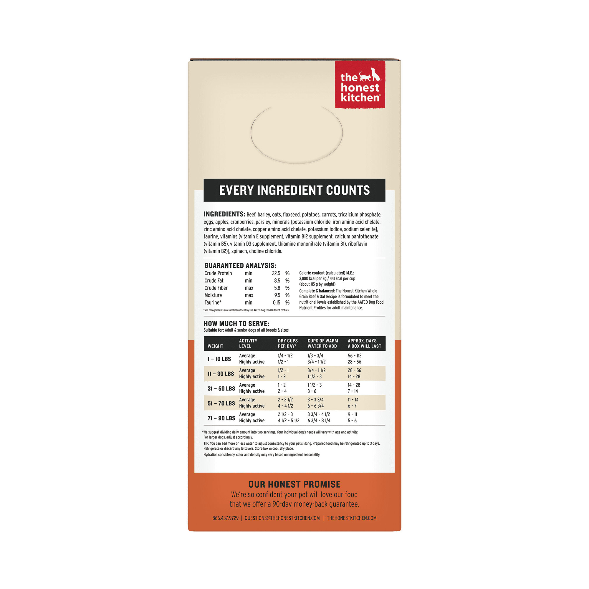The Honest Kitchen Whole Grain Beef Dehydrated Granules Dry Dog Food, 7 lb Box