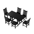 thumbnail image 3 of WestinTrends Malibu 7 Piece Patio Dining Set, All Weather Poly Lumber Outdoor Table and Chairs Furniture Set, 71" Trestle Dining Table with Umbrella Hole and 6 Patio Chairs, Black, 3 of 7