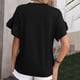 thumbnail image 4 of Fiudx Ofertas Flash Del Día Camiseta Informal de Manga Corta con Encaje y Cuello Redondo a La Moda para Mujer, 4 of 4