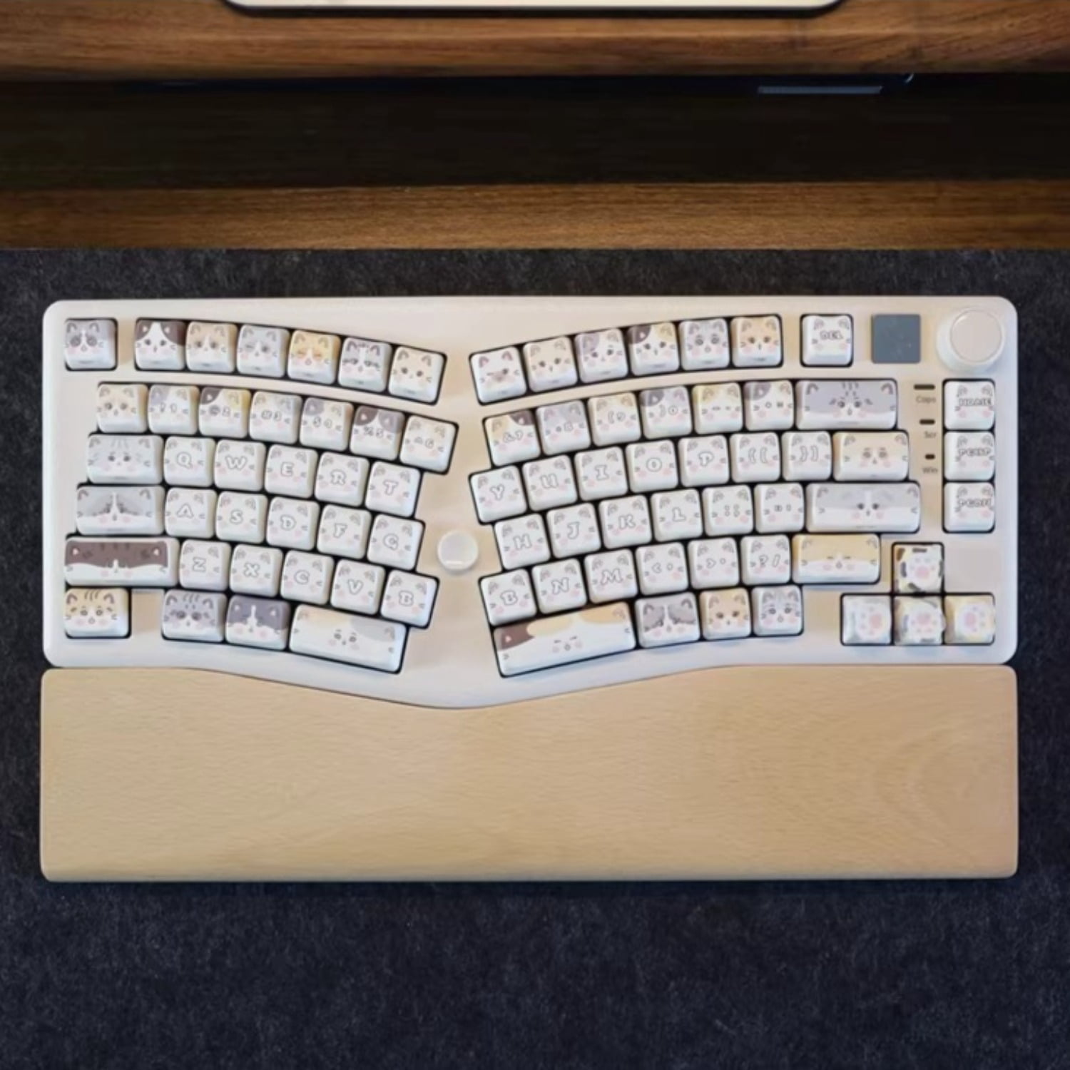 Walnut Wood Keyboard Wrist Rest for Leobog A75, Ergonomic Hand & Wrist Support Pad for Office & Gaming Desk Setup