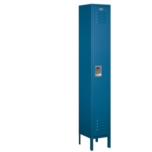 Salsbury Standard Metal Locker Single Tier - 1 Wide - 6 Feet High - 12 Inches Deep - Blue - Unassembled