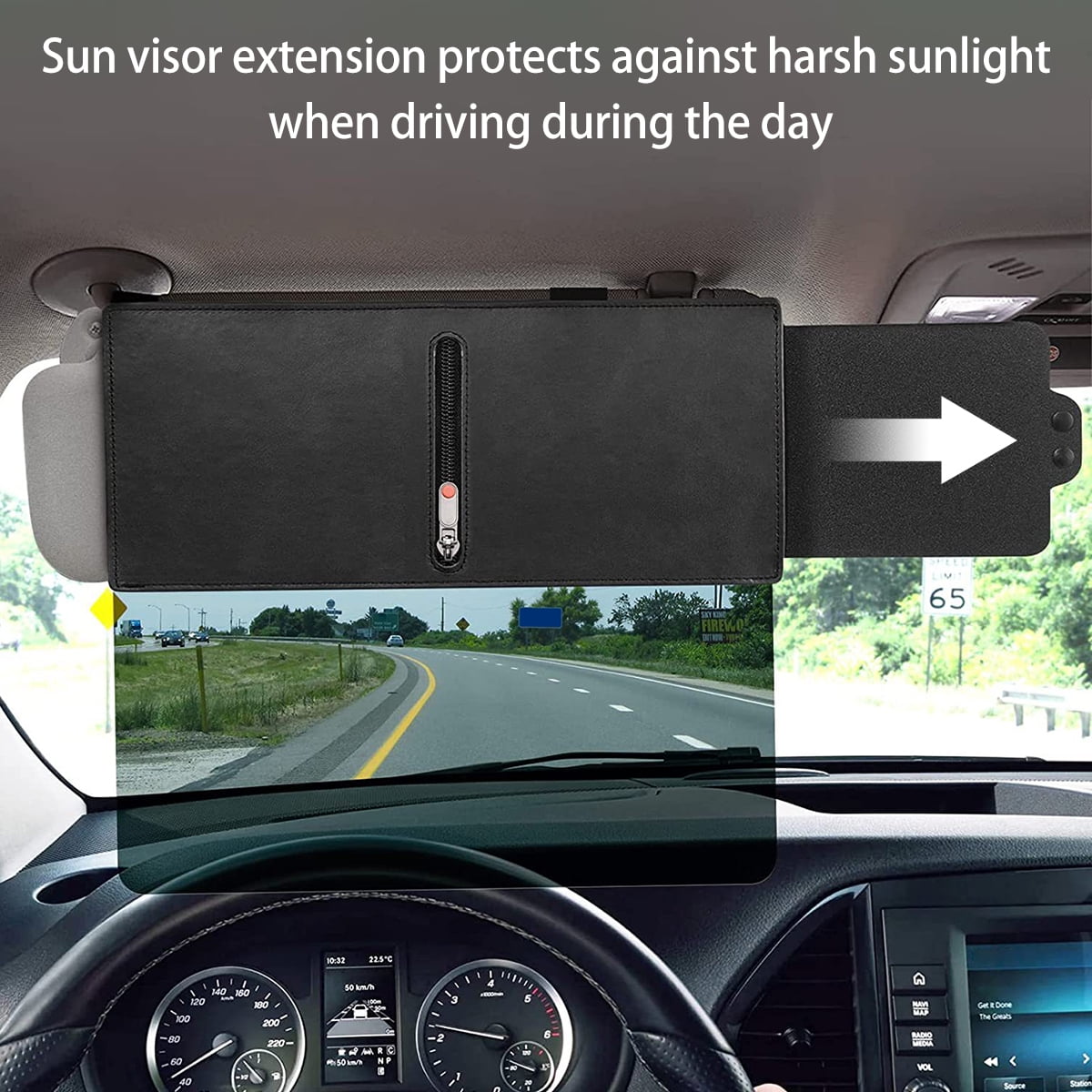 VORCOOL Car Sun Visor Extender Car Anti-Glare Tinted Windshield