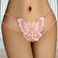thumbnail image 2 of YDFCWXW Butterfly Thong, Lace Sexy Cheeky Brief for Women, See Through Panties Red, XL, 2 of 3