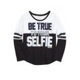 thumbnail image 1 of Sudadera con mensaje positivo de Justice Girls, negro, 12 Justice Camisa de entrenamiento, 1 of 2