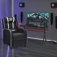 thumbnail image 2 of Costway Gaming Desk & Chair Set 48'' Computer Desk & Massage Recliner Chair Black + White, 2 of 12