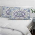 thumbnail image 3 of Blue Purple Boho Pillow Covers, Linen Long Throw Pillow Case, Vintage Abstract Art Floral Ethnic Tribe Holiday Pillow Protector Decorative Cushion Cover for Living Room/Bedroom 24" x 36", 3 of 8