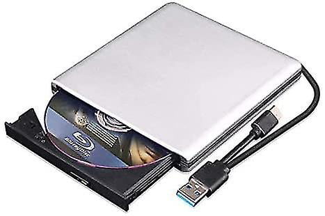 Traioy USB 3.0 Bluray Drive BD-RW Burner Writer CD/DVD ROM Optical Drive External Blu ray Player for hp Laptop Computer Apple,White 