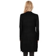 thumbnail image 3 of Women's Casual Long Sleeve Open Front Solid Cardigan with Side Pockets Black L, 3 of 5