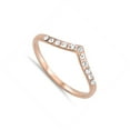 thumbnail image 4 of CHOOSE YOUR COLOR Rose Gold-Tone Chevron Arrow Clear CZ Promise Ring Sterling Silver White Female Size 8, 4 of 4