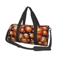 thumbnail image 1 of Fotbe Vintage Basketball Bolsa Deportiva de Lona Plegable con Estampado, Bolsa de Gimnasio con Bolsillo Seco/Húmedo, Bolsa de Viaje Ultraligera de Gran Capacidad, 1 of 6