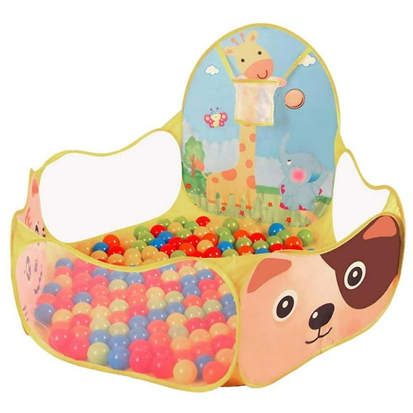 Boys and Girls Ball Pool Boys and Girls Play Tent Portable Boys and Girls Ball Ocean Pool and Basketball Hoop Animal Theme