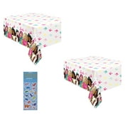 Barbie Birthday Party Supplies Decoration Bundle with Plastic Table Cover, 2 Count