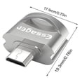 thumbnail image 2 of Essager Adaptador OTG para teléfono USB 3.0 Convertidor micro macho a USB hembra para ratón con teclado en U, plateado, 2 of 2