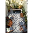thumbnail image 2 of Couristan 2.25' x 7.8' Ivory and Confederate Gray Rectangular Outdoor Area Throw Rug Runner, 2 of 4